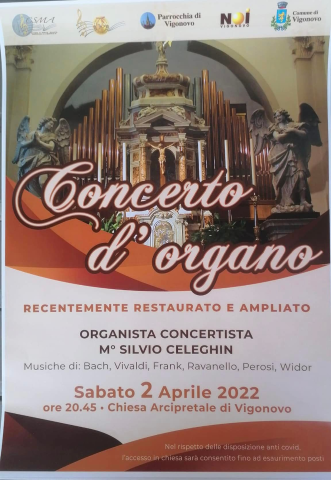 Segnaliamo il Concerto d'Organo in Chiesa a Vigonovo