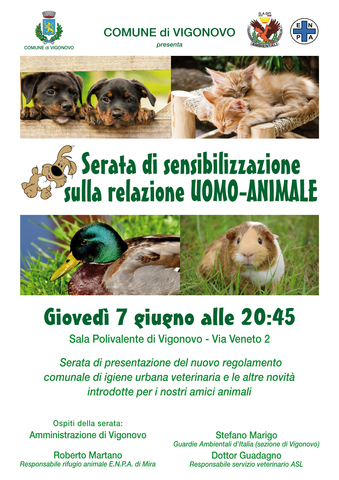 Serata di sensibilizzazione sulla relazione uomo-animale. 
