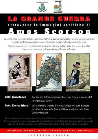 Conferenza su "La Grande Guerra attraverso le immagini satiriche di Amos Scorzon" 