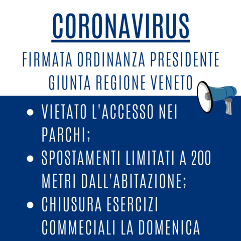 Coronavirus - Nuove limitazioni agli spostamenti e chiusura parchi