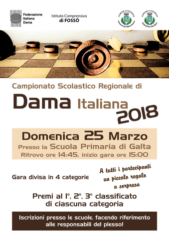 CAMPIONATO SCOLASTICO REGIONALE DI DAMA ITALIANA
