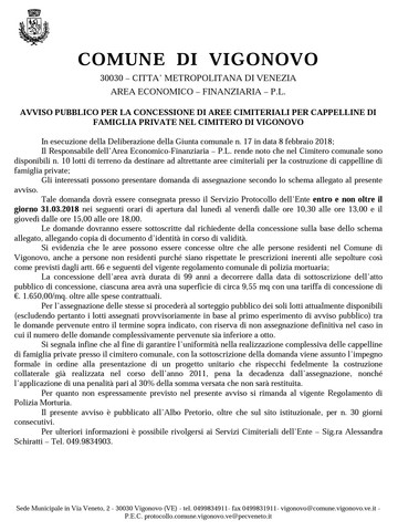 CONCESSIONE AREE CIMITERIALI