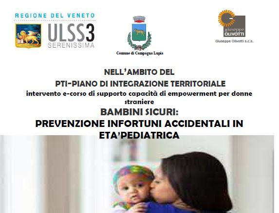 Prevenzione infortuni accidentali in età pediatrica - mercoledì 5 giugno a Campagna Lupia dalle ore 9.30 alle ore 12.00